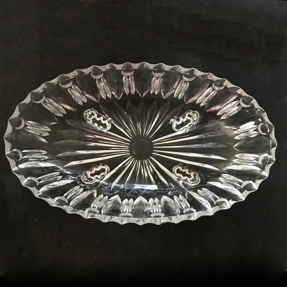 Crystal Oval Serving Bowl Dish - Picture 2 of 2